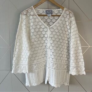 Vintage April Cornell Lace Crochet Cardigan